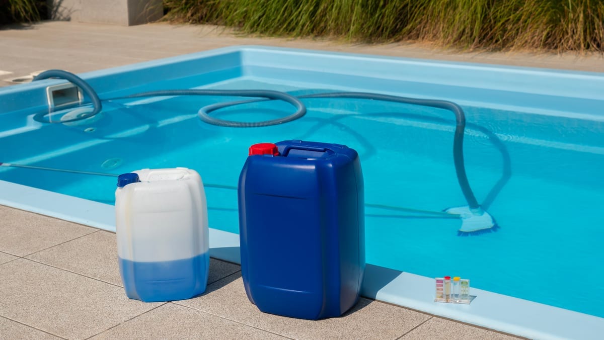 Pool cleaning equipment and chemicals for pool service billing